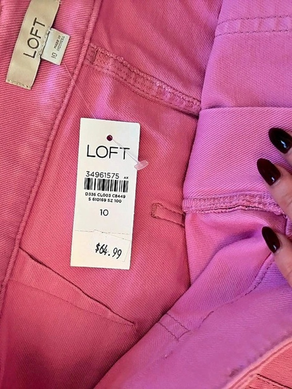 LOFT Utility Pocket Mini Skirt Pink Size 10 NWT - Picture 3 of 3